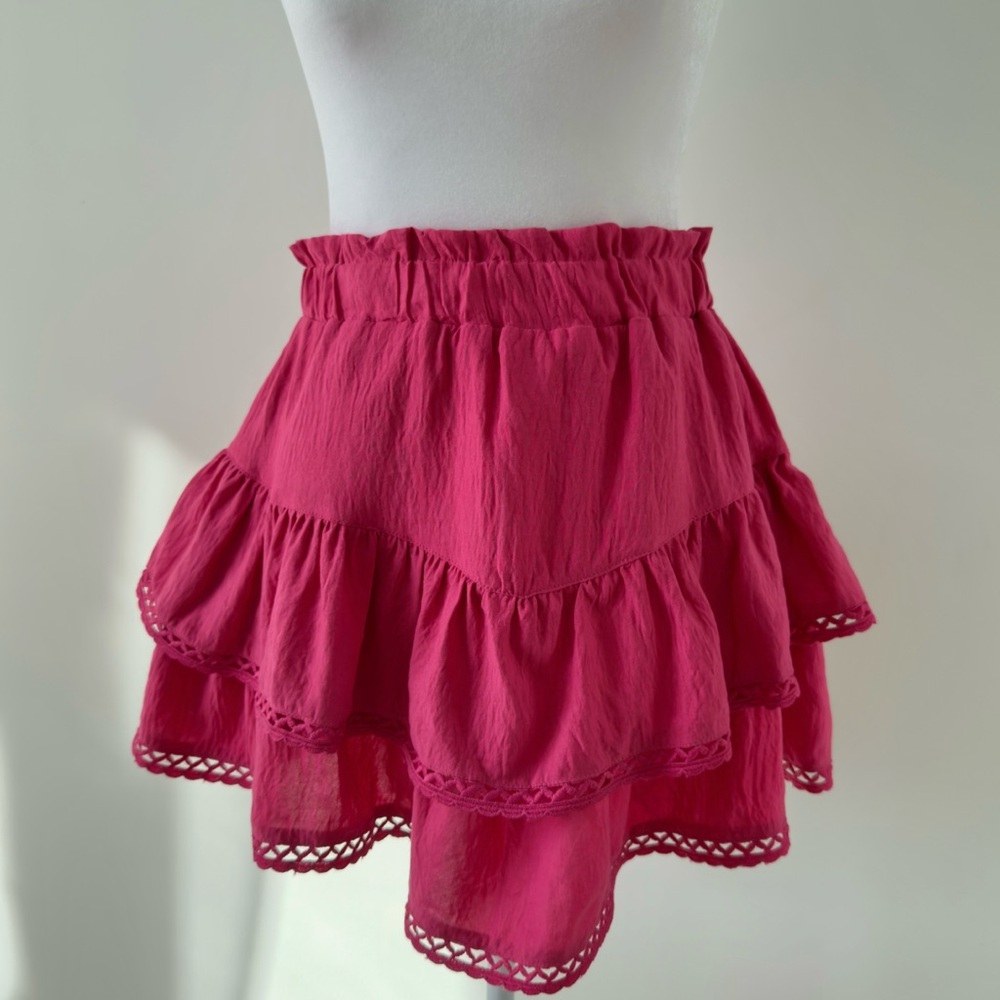 Hot Pink Ruffle Tiered Skort | Flowy Mini Skirt with Built-In Shorts